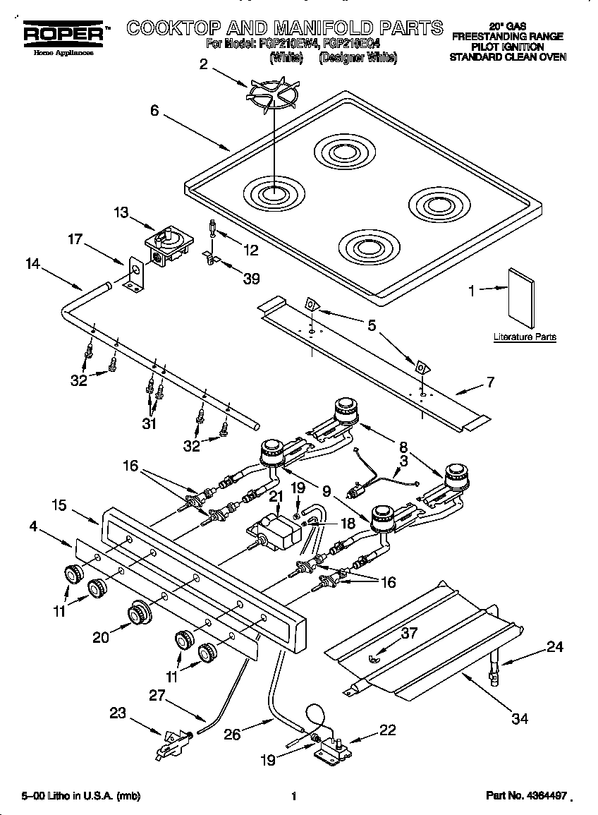 Cooktop and manifold
