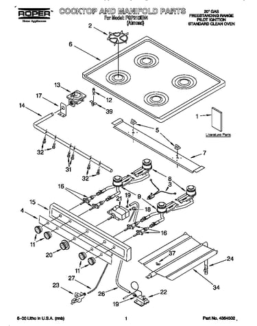 Cooktop and manifold