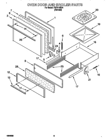 Oven door and broiler