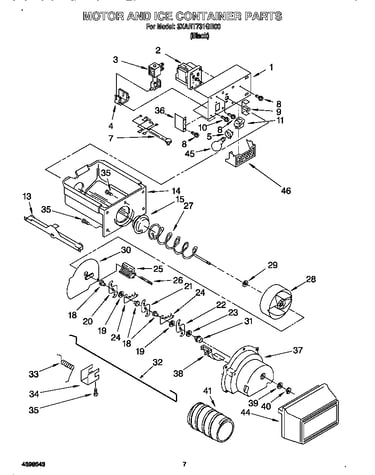 Motor and ice container
