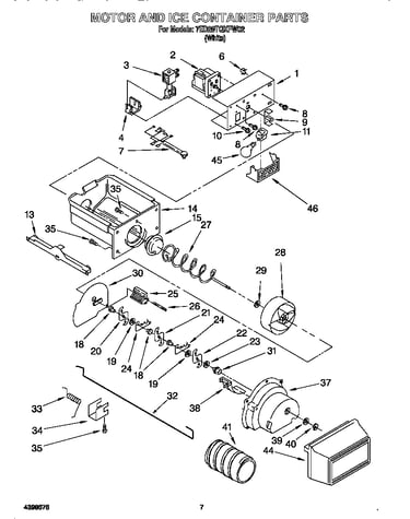 Motor and ice container