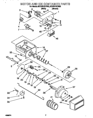 Motor and ice container