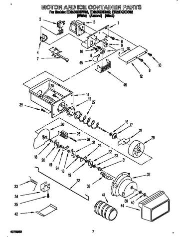 Motor and ice container