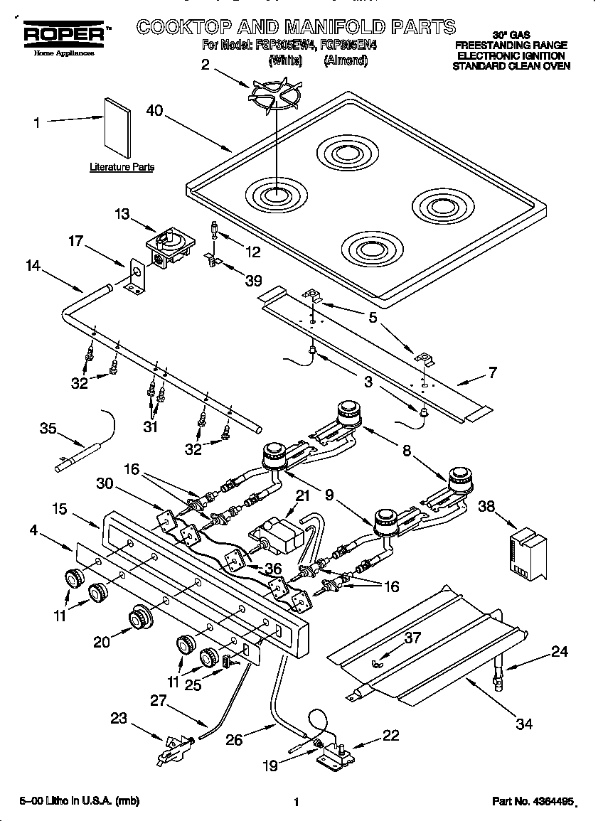 Cooktop and manifold