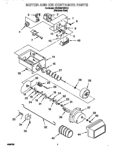 Motor and ice container