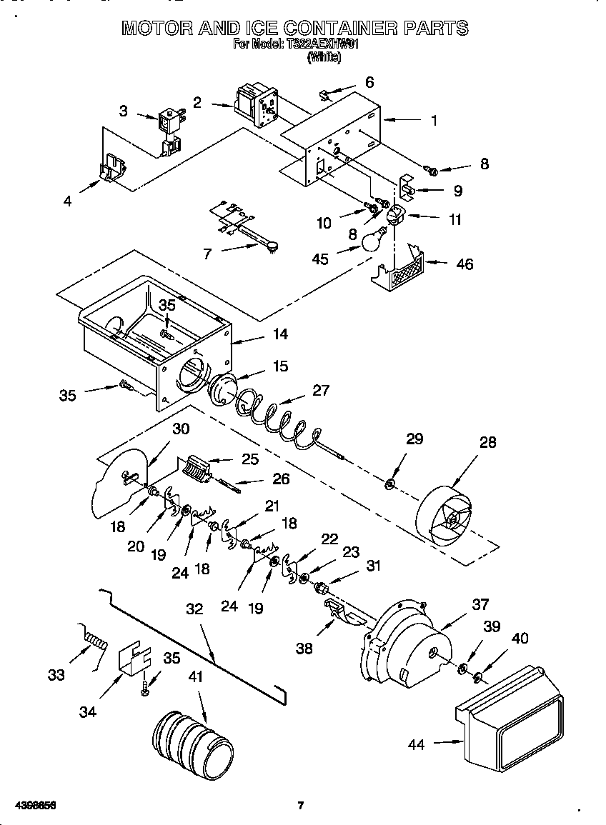 Motor and ice container