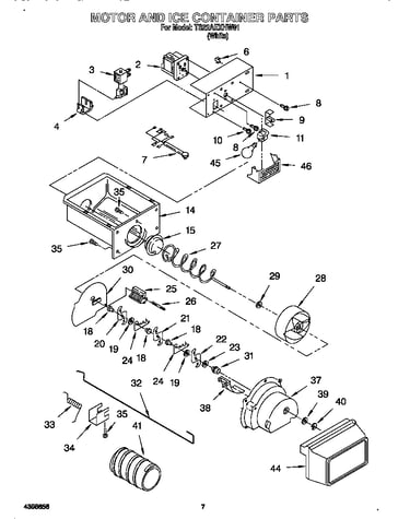 Motor and ice container