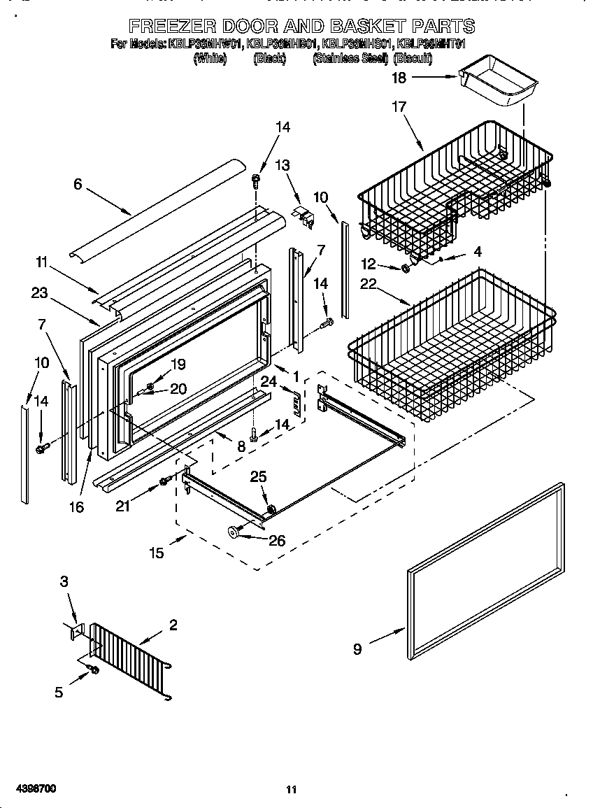 FREEZER DOOR AND BASKETS