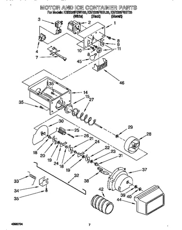 Motor and ice container