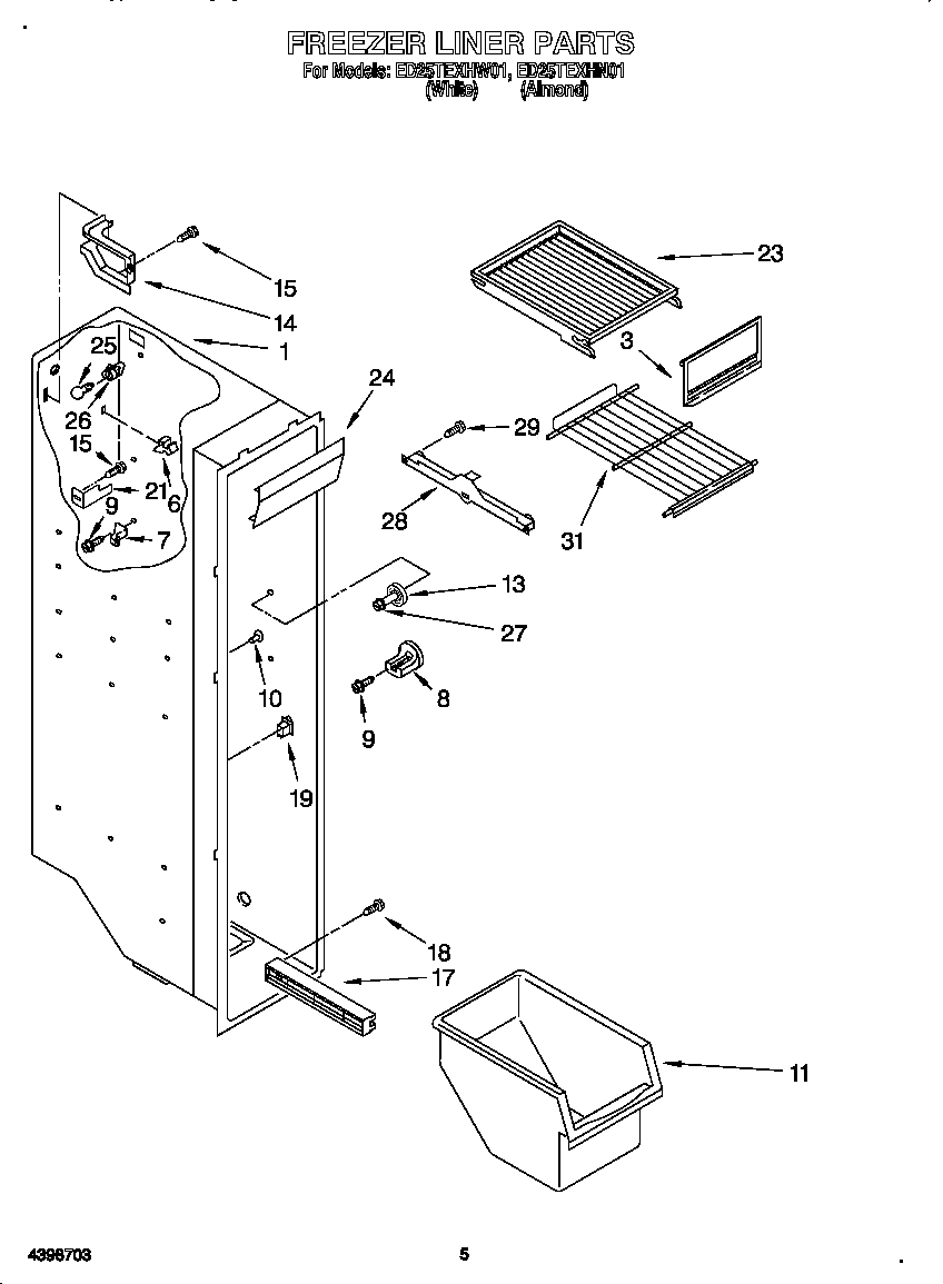 Freezer liner