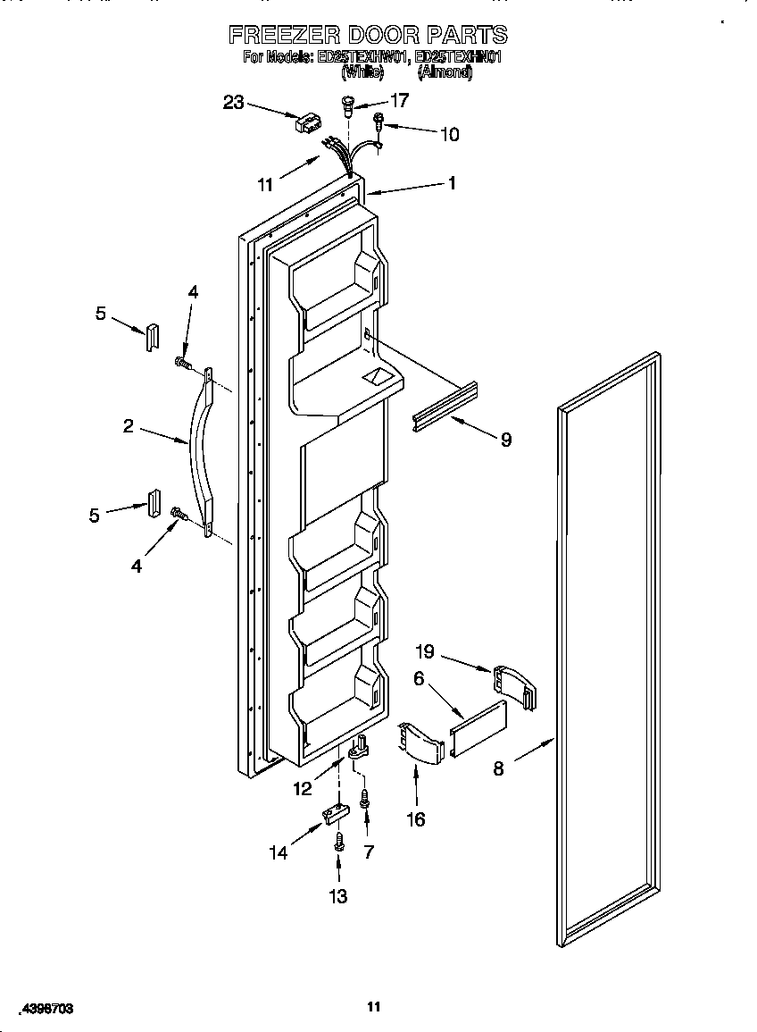 Freezer door