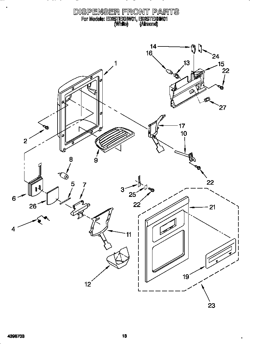 Dispenser front