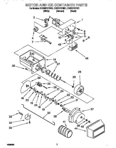 Motor and ice container