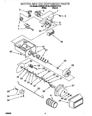 Motor and ice container