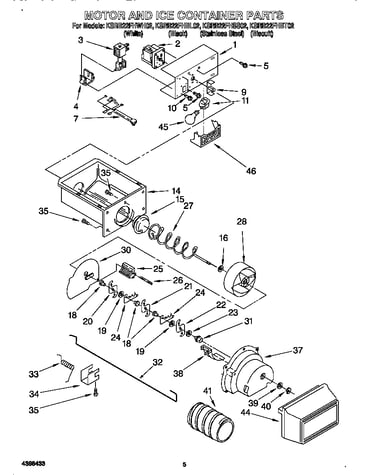 Motor and ice container