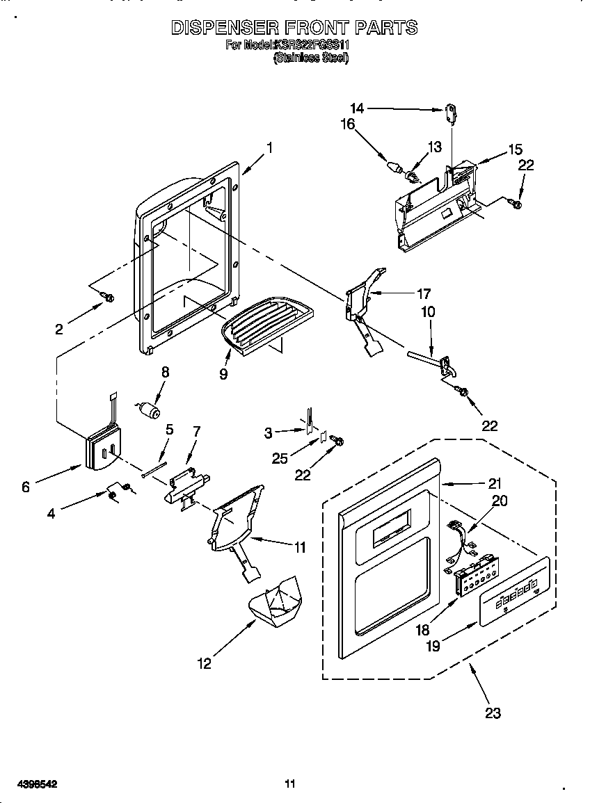 Dispenser front