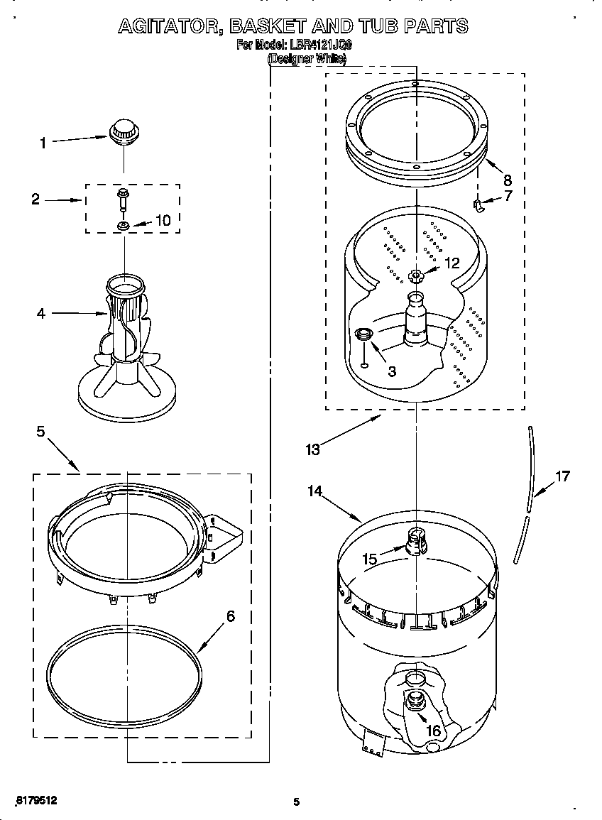 Agitator, baskedt, tub