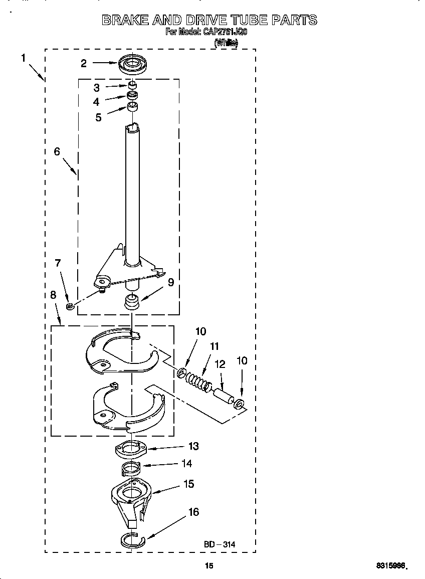 Brake and drive tube