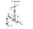Whirlpool DU8100XX1 pump and spray arm diagram