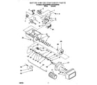 Whirlpool 2VGD27DQFW00 motor and ice container diagram