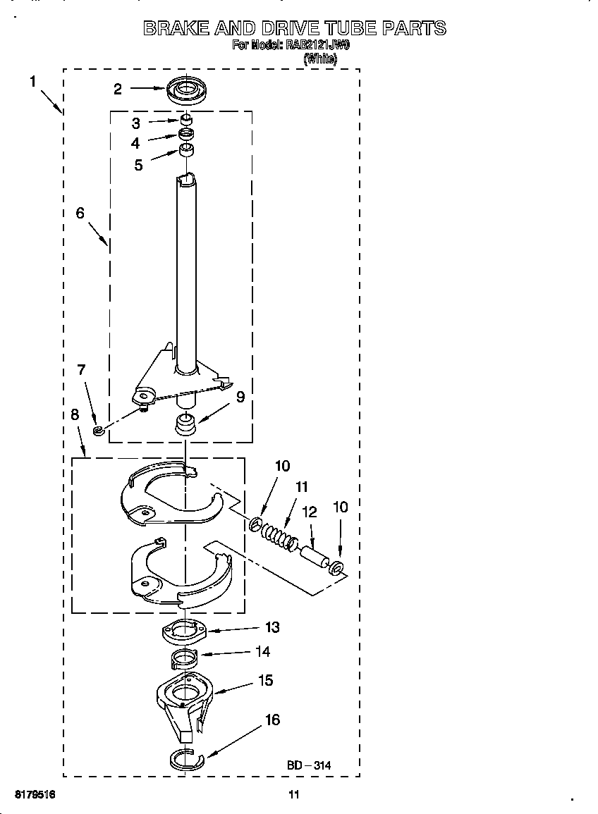 BRAKE AND DRIVE TUBE