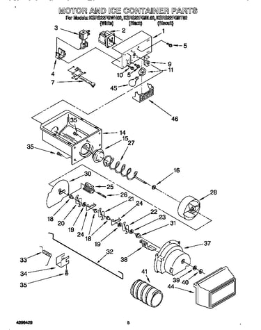 Motor and ice container