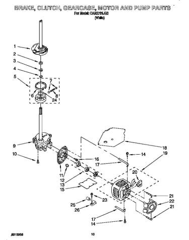 Brake, clutch, gearcase, motor, pump