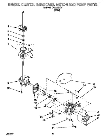 Brake, clutch, gearcase, motor, pump