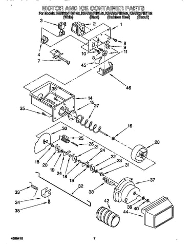 Motor and ice container