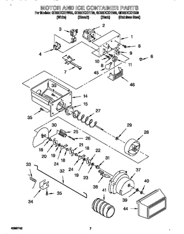 Motor and ice container
