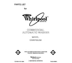 Whirlpool CAM2752JQ0 front cover diagram