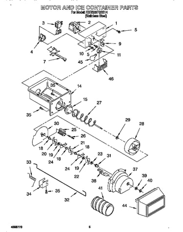 Motor and ice container