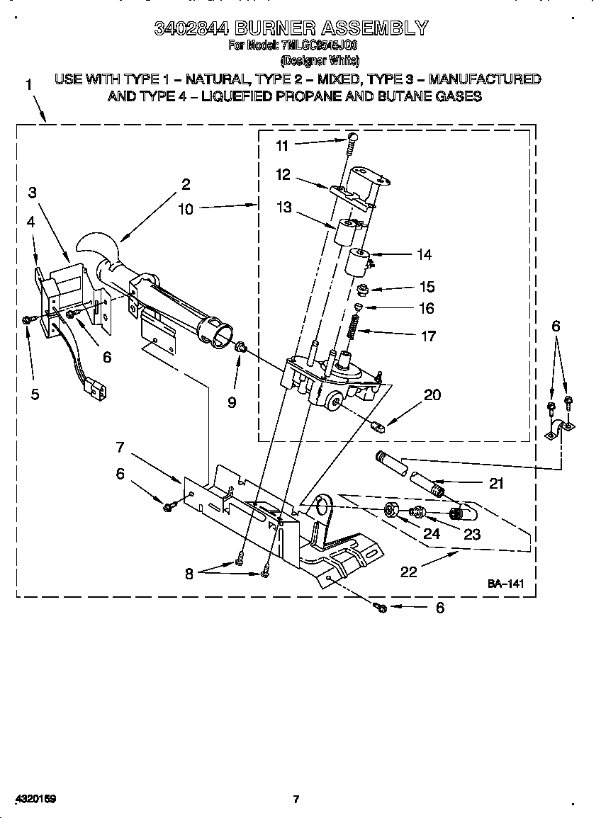 3402844 burner assembly