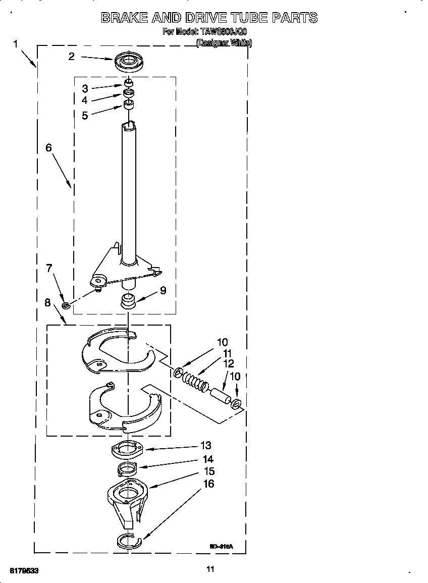 Brake and drive tube