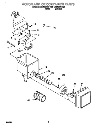 Motor and ice container