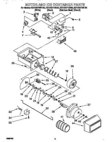 Motor and ice container