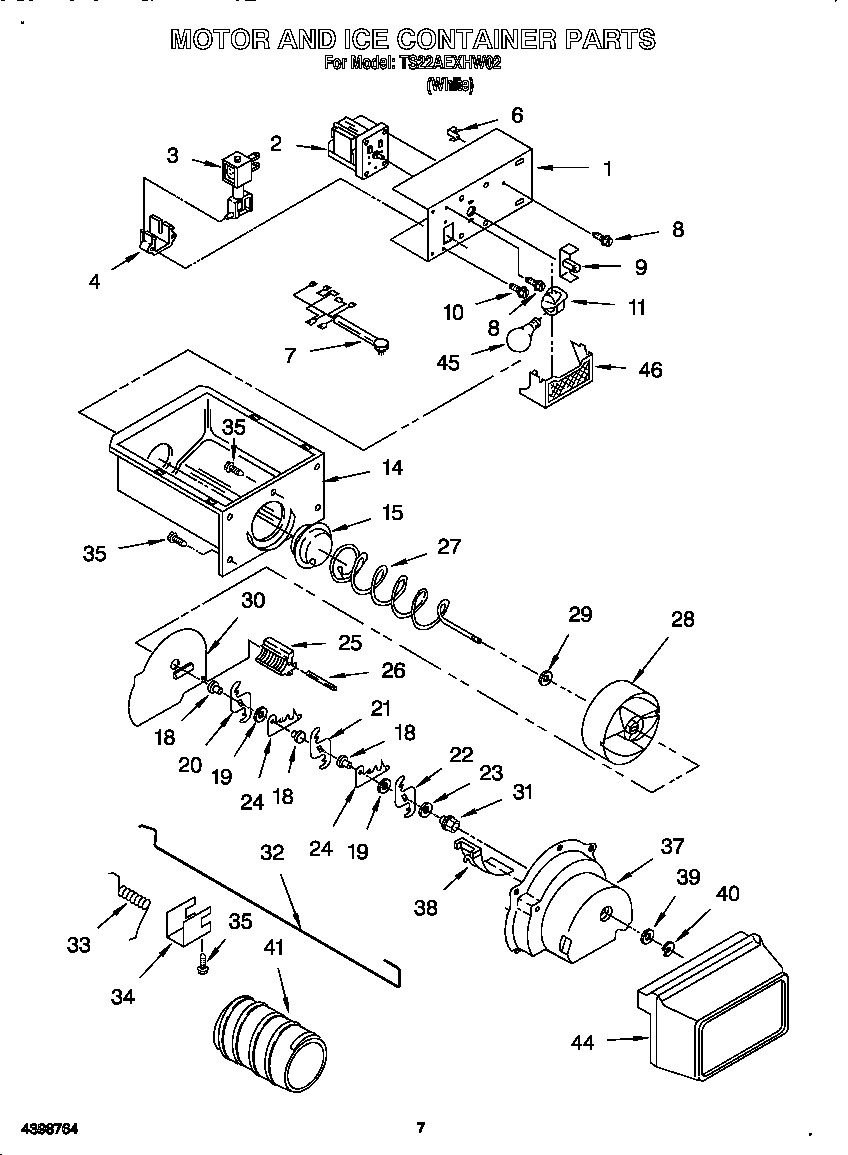 MOTOR AND ICE CONTAINER