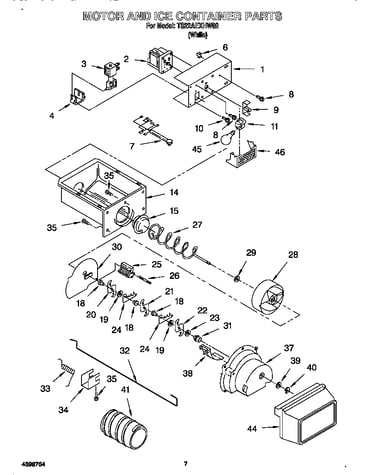 Motor and ice container