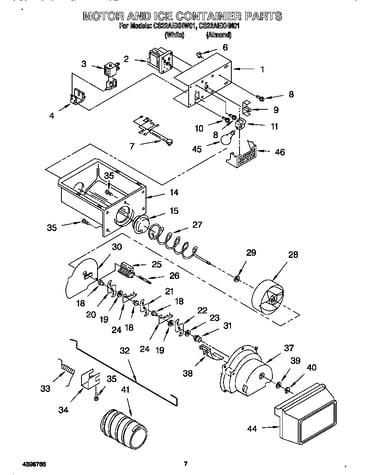 Motor and ice container