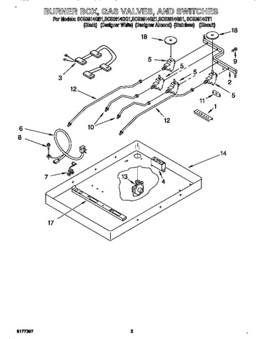 Burner box, valves, switches