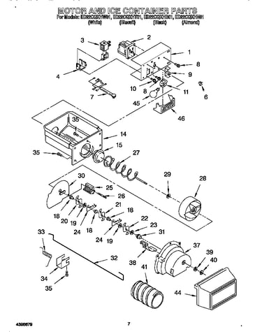 Motor and ice container