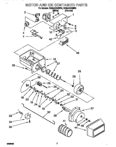 Motor and ice container