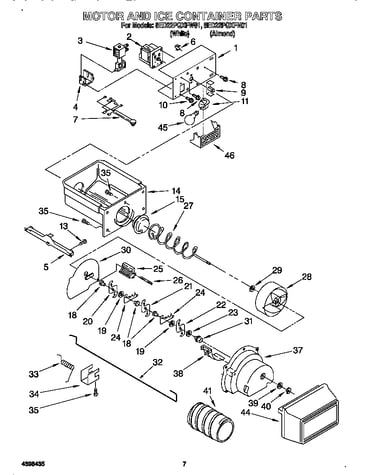 Motor and ice container
