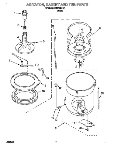 Agitator, basket and tub