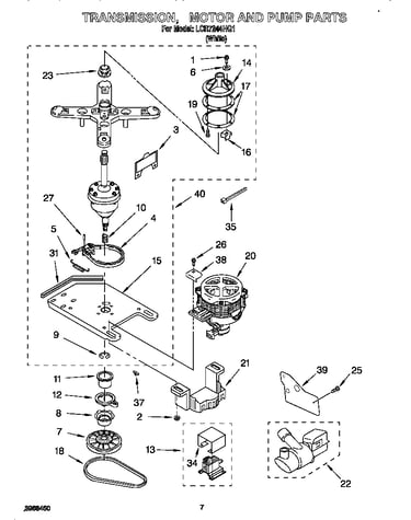 Transmission, motor and pump