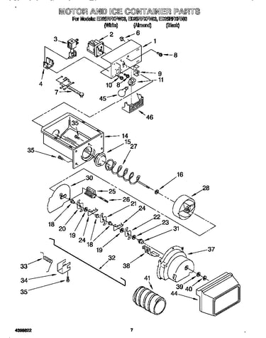 Motor and ice container