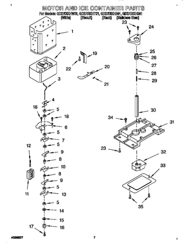 Motor and ice container