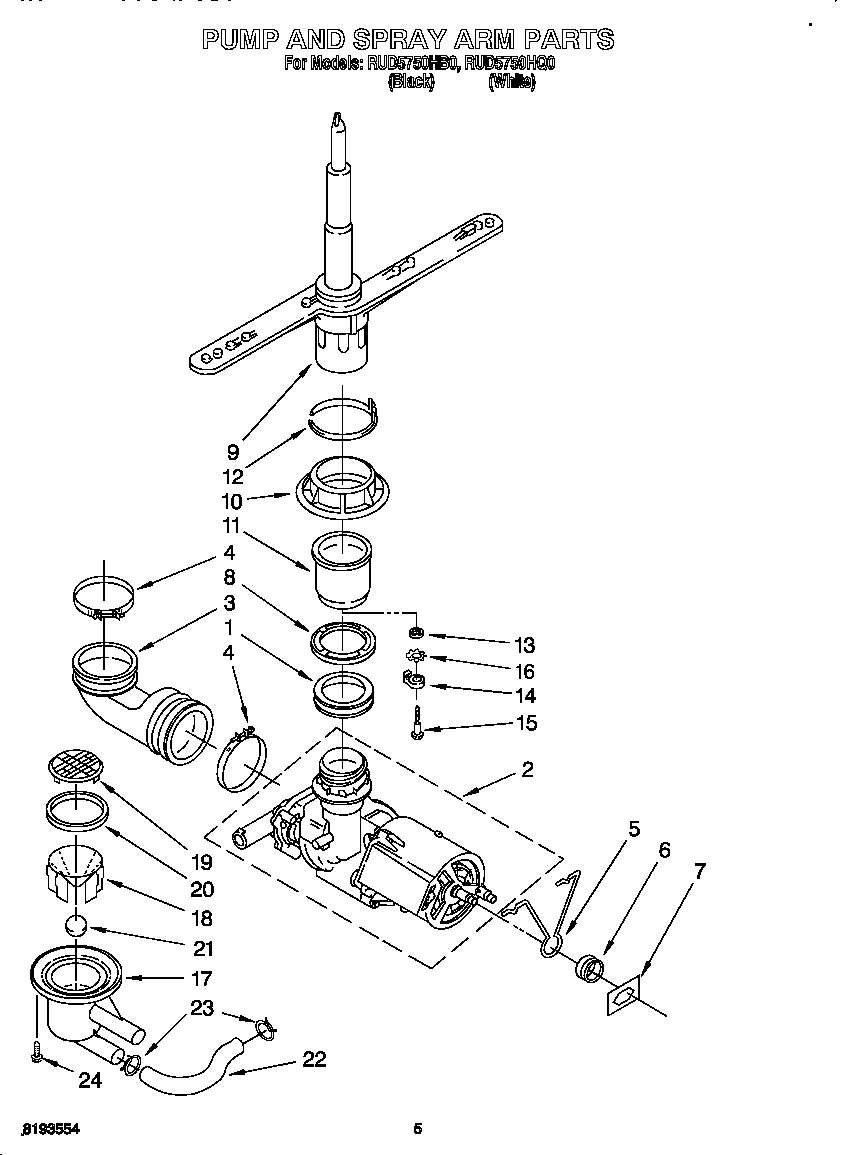 Pump and sprayarm