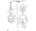 Whirlpool CCW5294W1 agitator, basket and tub diagram