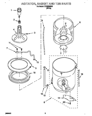 Agitator, basket and tub